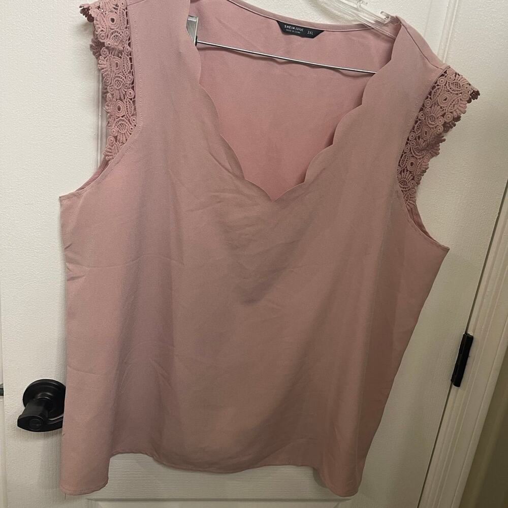 Shein Curve womens mauve pink top Sz 3xl